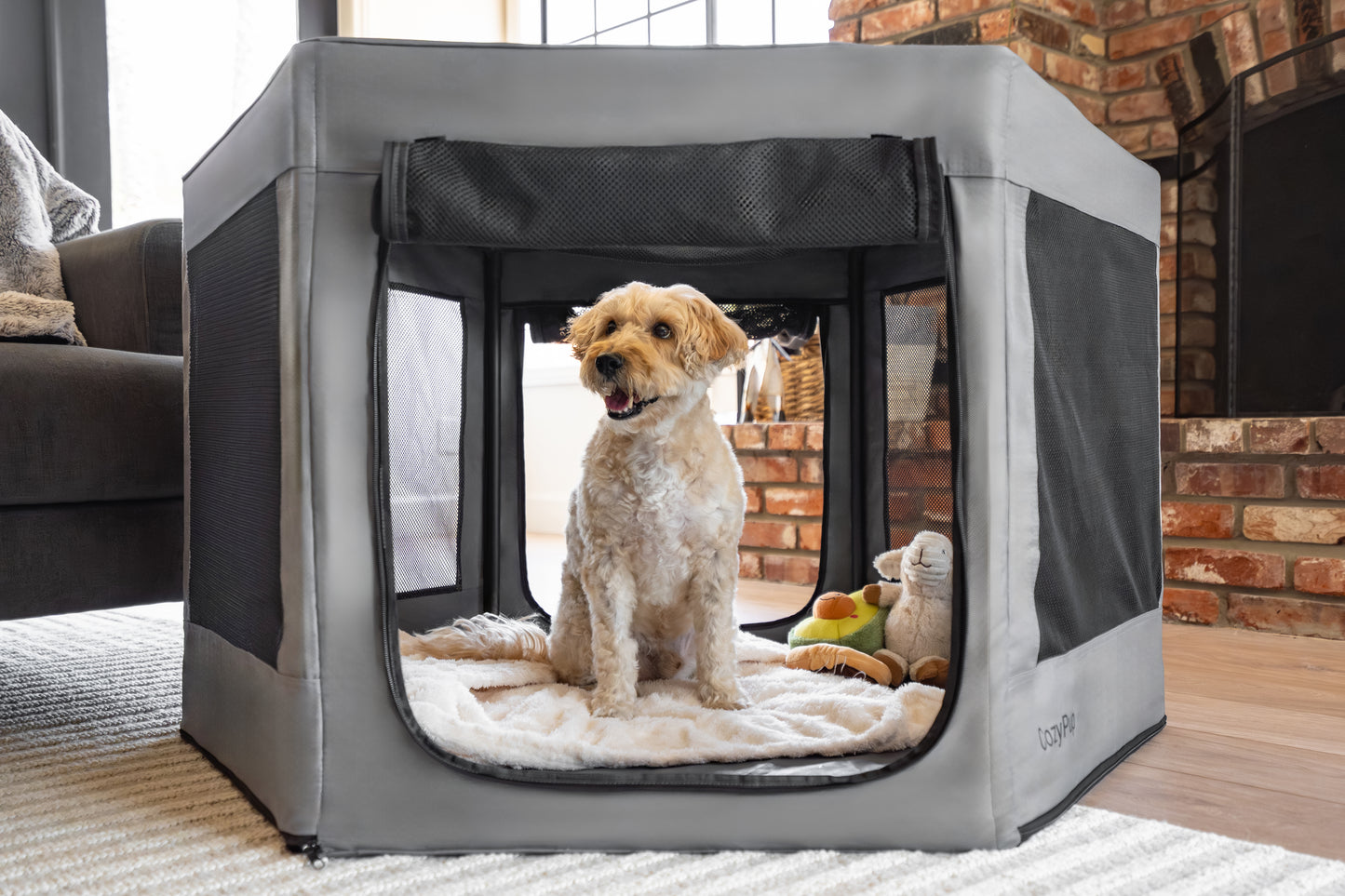 Pet Playpen Hexagon - Gray