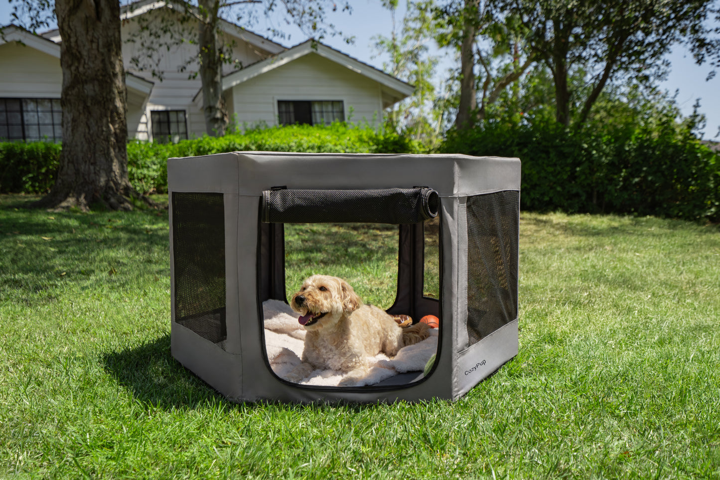 Pet Playpen Hexagon - Gray