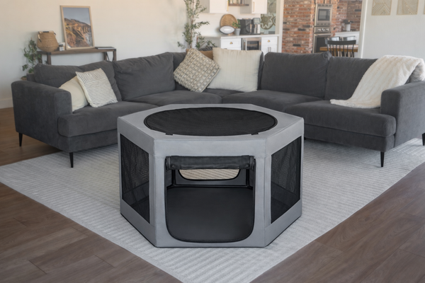 Pet Playpen Hexagon - Gray