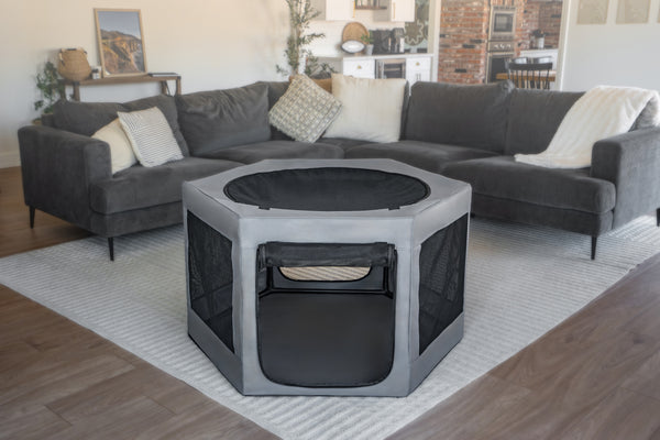 Pet Playpen Hexagon - Gray