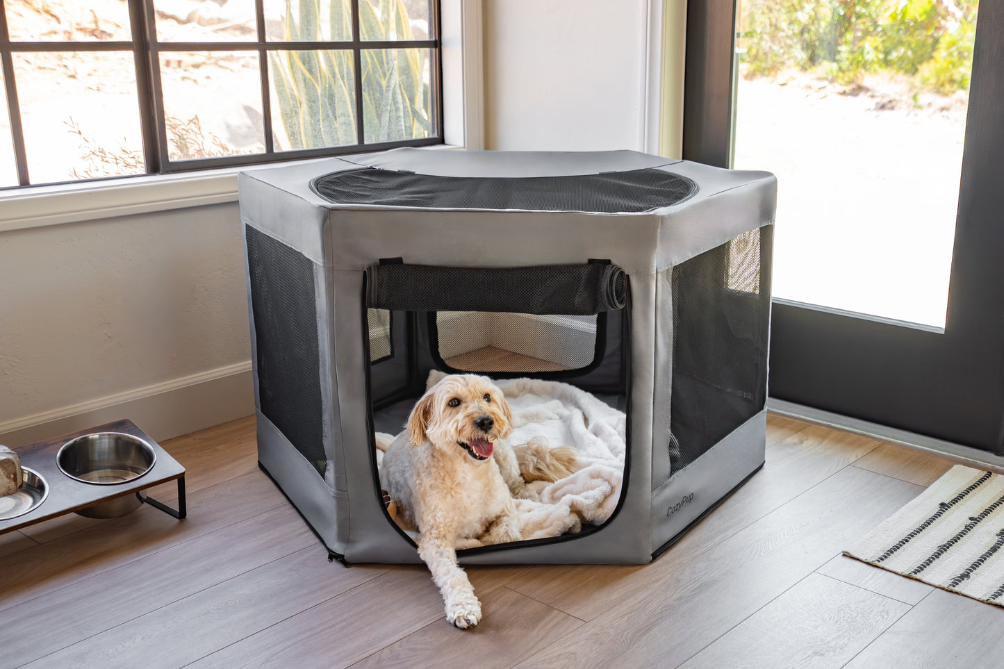 Pet Playpen Hexagon - Gray