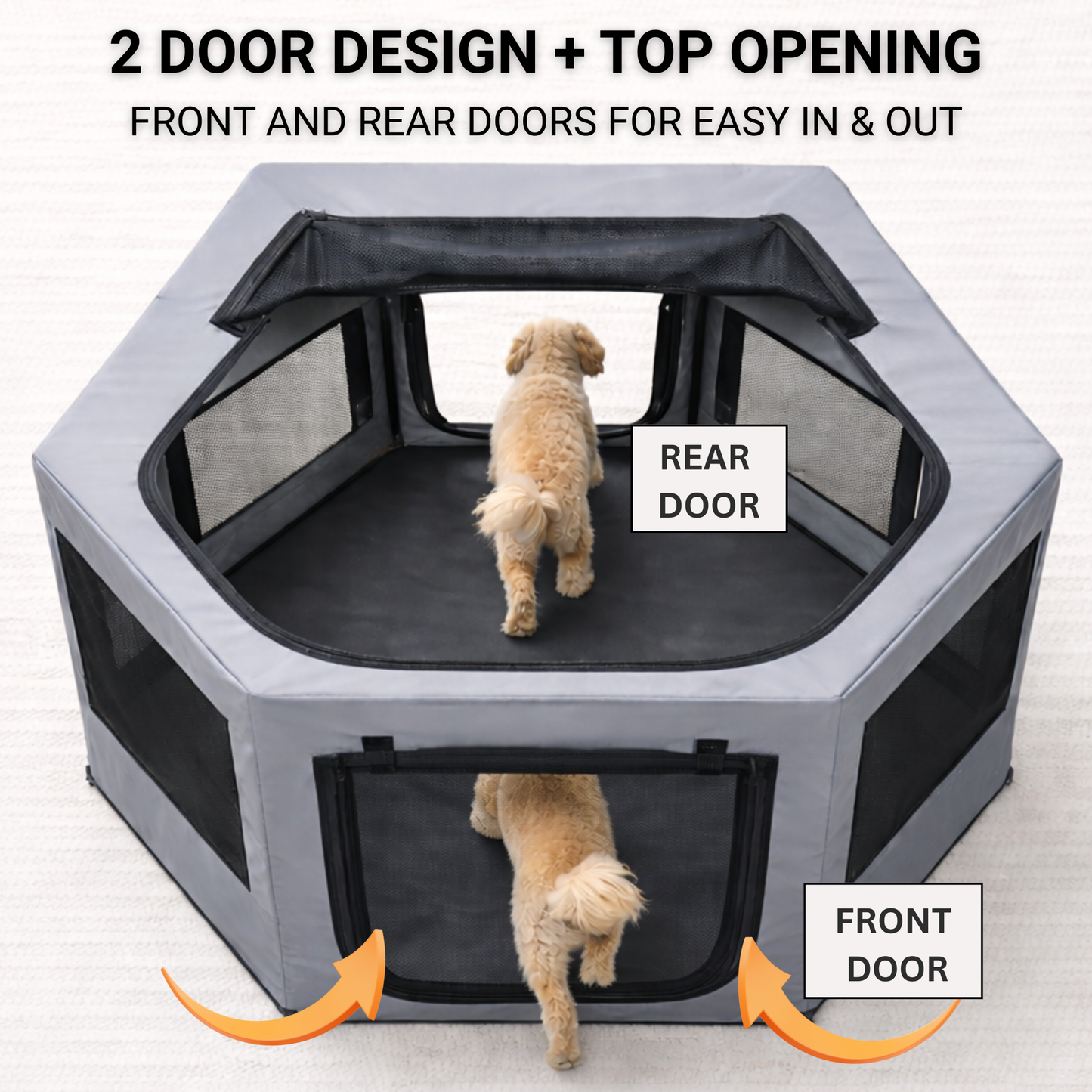 Pet Playpen Hexagon - Gray